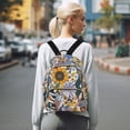 thumbnail image 7 of FORMRS Mini Backpack Purse for Women Travel Daypack Casual Shoulder Bag, Purple Flowers, 7 of 7