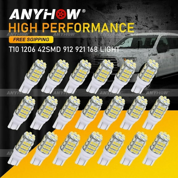 20x Pure White T10/921/194 RV Trailer Backup Reverse LED Lights Bulbs 42SMD 12V