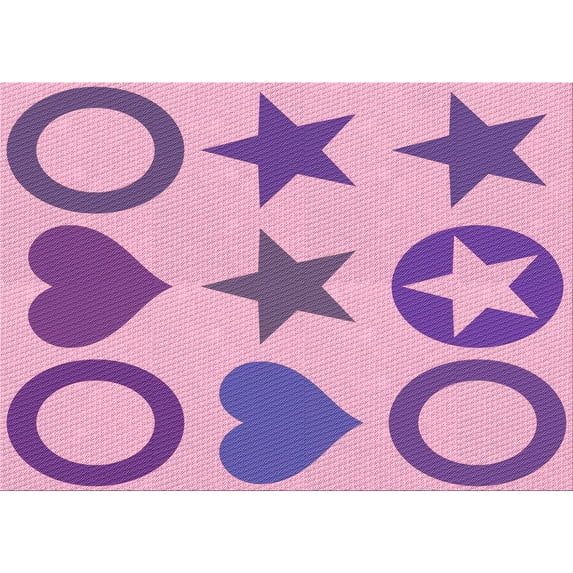 Ahgly Company Indoor Rectangle Patterned Pastel Purple Pink Area Rugs, 3' x 5'