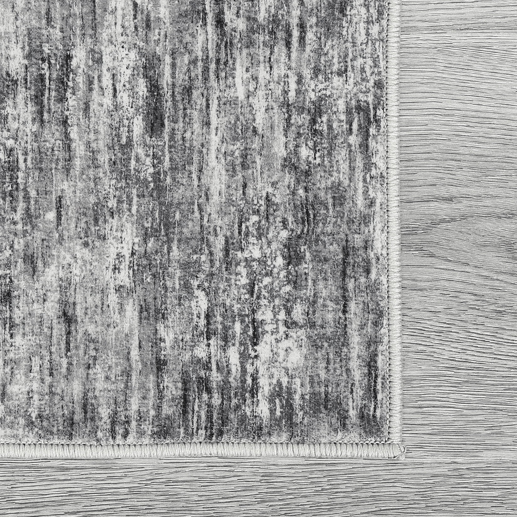 GlowSol 9'x12' Washable Rugs for Living Room Bedroom Modern Abstract Solid Area Rug Non-Slip Low Pile Rug Soft Foldable Accent Rug, Light Gray