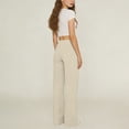 thumbnail image 5 of Girls Linen Pants Kids 2026 Summer Lightweight Casual Beach Baggy Elastic Waist Wide Leg Trousers Athletic Boyfriend Y2K, 5 of 7