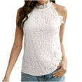 thumbnail image 2 of QUINDOS Womens Tops Ribbed Summer White Fashion Solid Vest Round-Neck Loose Sleeveless T-shirt Pullover Tops Womens Tank Tops, 2 of 8