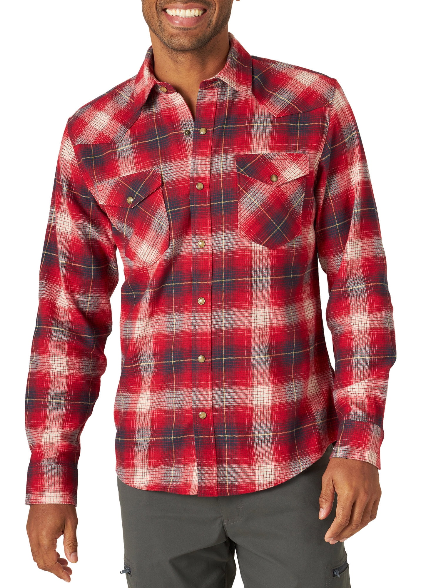 Wrangler Men's Long Sleeve Flannel Shirt 