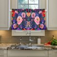thumbnail image 2 of Yayeee Kitchen Curtains Tier Pair Light Filtering 27"x36" Rod Pocket Short Cafe Window Panel, Beautiful Floral Pattern, 2 of 7