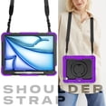 thumbnail image 7 of Case for iPad Air 13 inch/iPad Pro 12.9 inch (3rd/4th Gen), 360 Rotating Stand Handle Pencil Holder Shoulder Strap Heavy Duty Shockproof Cover, Purple, 7 of 7