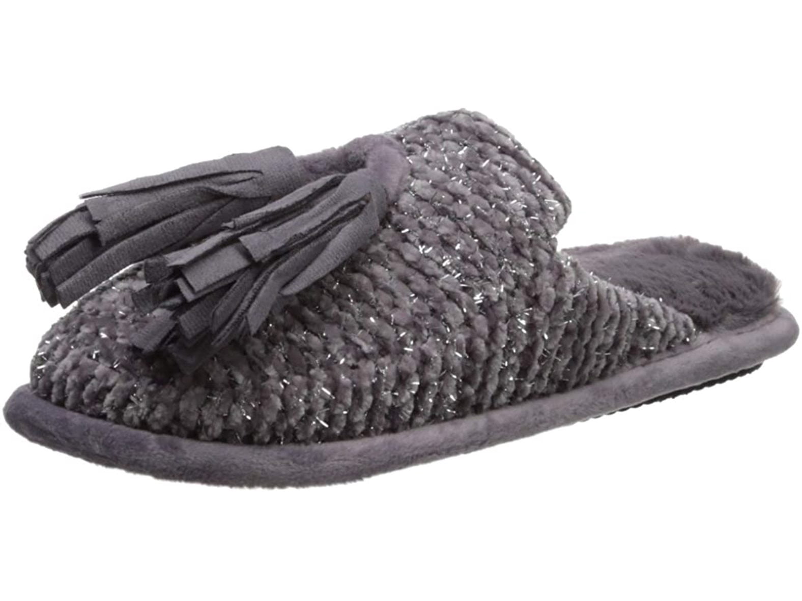 Dearfoams - Dearfoams Women's Chenille Closed Toe Scuff with Tassels Slipper - Walmart.com 