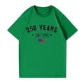 thumbnail image 4 of Womens Loose Fit Short Sleeve Crewneck T Shirt 250 Years 1776 Graphic Print Casual Top Tee for Anniversary Event Green 5XL, 4 of 5