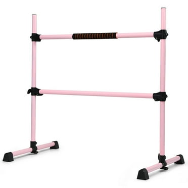 Demifill Portable Ballet Barre, 4 Feet Portable Ballet Barre with Adjustable Height, 4FT Ballet Barre Portable, Ballet Equipment, Pink