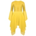 thumbnail image 3 of iiniim Kids Girls Asymmetrical Liturgical Praise Dance Sequins Worship Tunic Celebration of Spirit Dress Yellow 6, 3 of 7