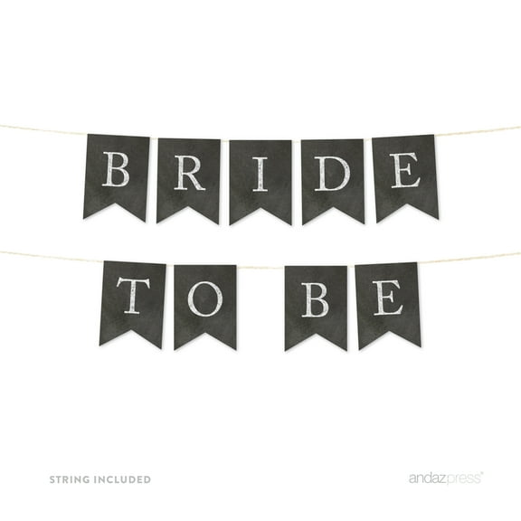 Bride To Be Vintage Chalkboard Wedding Pennant Party Banner