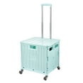 thumbnail image 1 of Shopping Cart Trolley Storage Box Adjustable Portable Foldable Portable Supermarket Shopping Cart With Wheels Blue, 1 of 1
