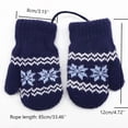 thumbnail image 3 of Toddler Baby Knitted Gloves with Anti-Lost Rope Winter Warm Mittens Thick Thermal Hand Warmer for Infant Gray Free, 3 of 3