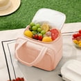 thumbnail image 6 of SLYNSHome Insulated Lunch Box Waterproof Freezable Cooler Bag with Adjustable Strap for Work Picnic Camping - Pink, 6 of 7