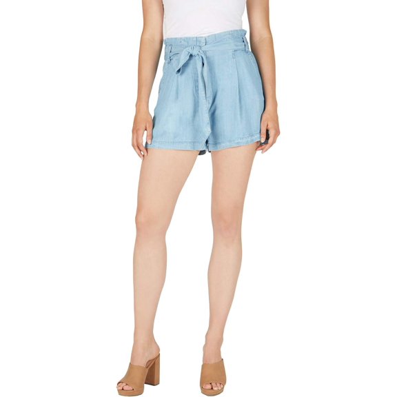 Numero Women's Paper Bag Draped Tencel Denim Shorts
