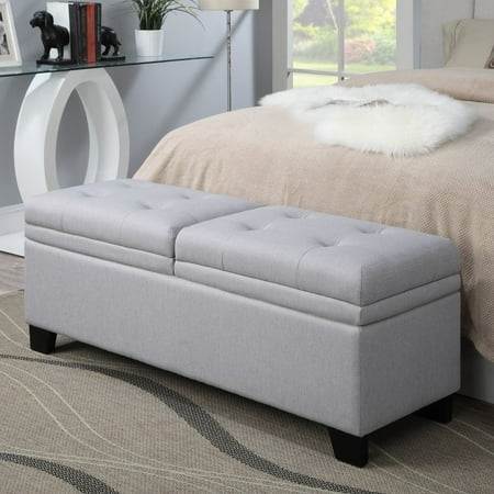 home meridian upholstered storage bed bench - trespass marmor