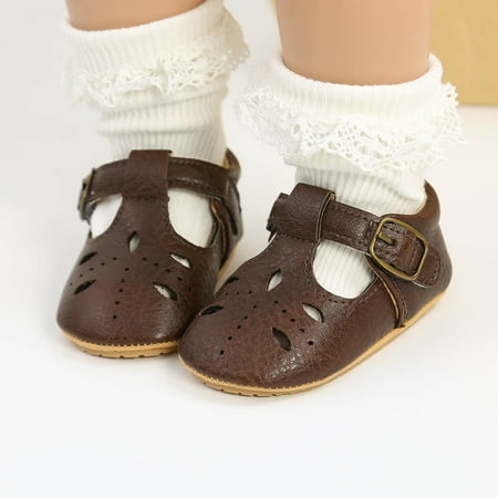 Lilgiuy Hollow Breathable Toddler Baby Infant Kids Boy s Girl s Soft Sole Shoes Casual Newborn Sandals Brown 6-9 Months Winter Fashion 2022