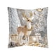 thumbnail image 2 of Herunwer Linen Plush Cartoon Snowman Print Pillowcase, Christmas Decorative Pillow Pillowcase (Without Pillow core), 2 of 6