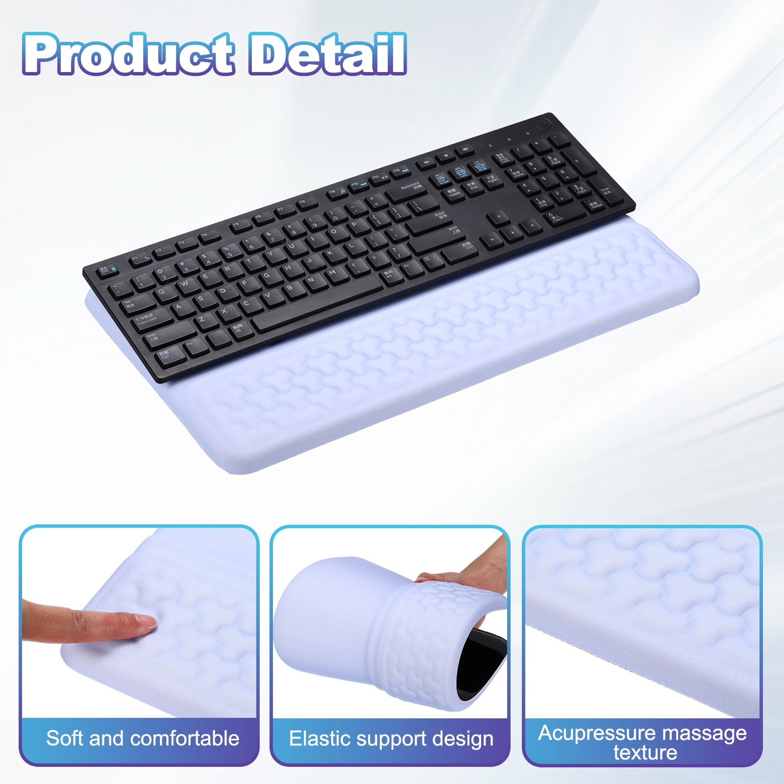 Uxcell Computer Keyboard Stand with Wrist Rest, Computer Wrist Support Pad, Keyboard Stand Riser Holder Pad for Office Desk Gaming Home, Blue