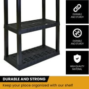 Hyper Tough Garage Shelving Unit Heavy Duty 4-Tier 57H x 14D x 30W 2-Pack Black-400 lb Total Capacity