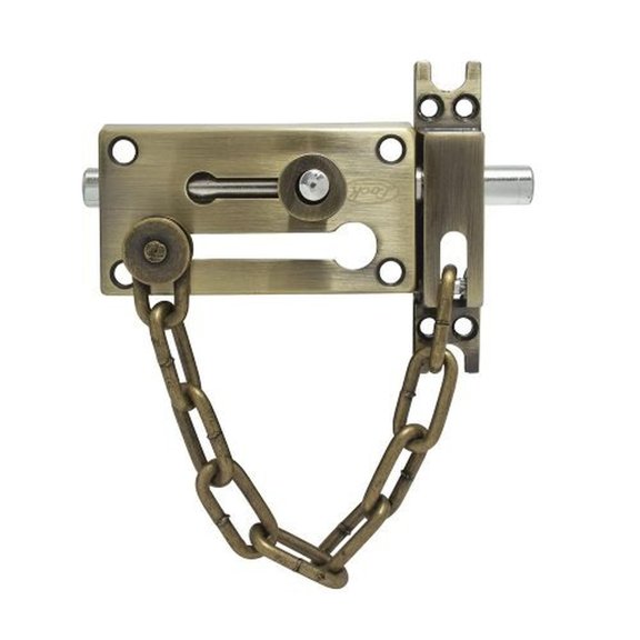 Pasador De Sobreponer De Cadena Reforzado Latón Antiguo Lock Lock L048LAB