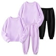 thumbnail image 4 of KYAIGUO Baby Boy Girl Sweatshirt Sweatsuits Outfits Toddler Kids Pullover Sweatshirt Pants Set Long Sleeve Winter Solid Color 2PCS Fall Winter Outfits Set for 1-12Y, 4 of 5