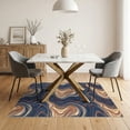 thumbnail image 3 of ODIKA 5'x7' Washable Area Rug Non-Slip, Chair-Friendly Front Door Vintage Fade Asymmetrical Swirl Contemporary Bedside for Dining Room, Under Table, Home Office, 3 of 7