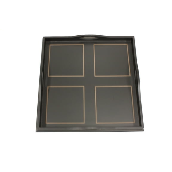 Mountain Woods Antique Black Square Ottoman Luxury Wooden Serving Tray - 23"