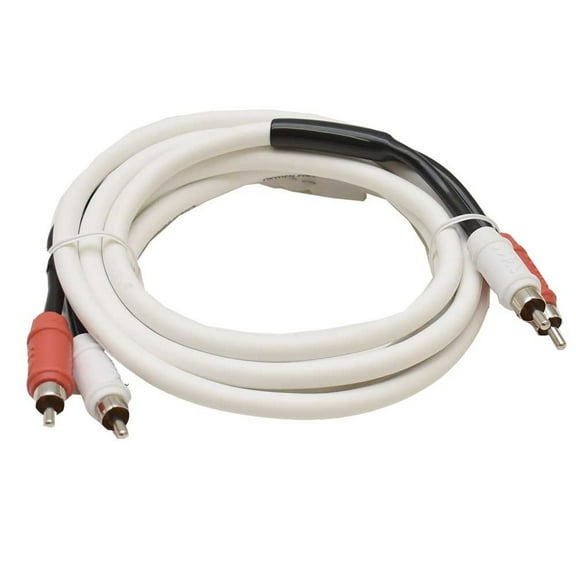 Marine Audio Boat RCA Audio Cable MA-RCA-C2 | 6 FT White Red Black