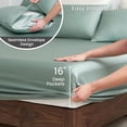 thumbnail image 4 of Tencel Lyocell Sheet Set  Size 3 count, Silky Soft Breathable Cooling Sheet Set with 16 Inch Deep Pocket for Hot Sleepers, Mist Green, 4 of 6