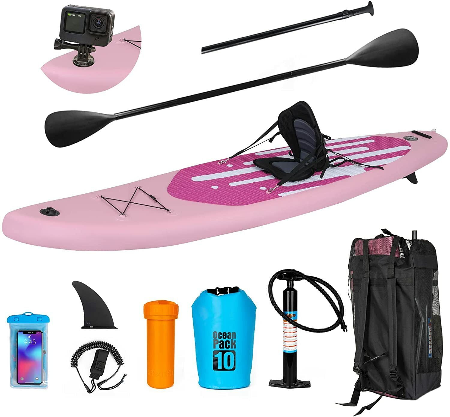 FULLWATT 11Ft Inflatable Stand up Paddleboard SUP with Kayak Seat