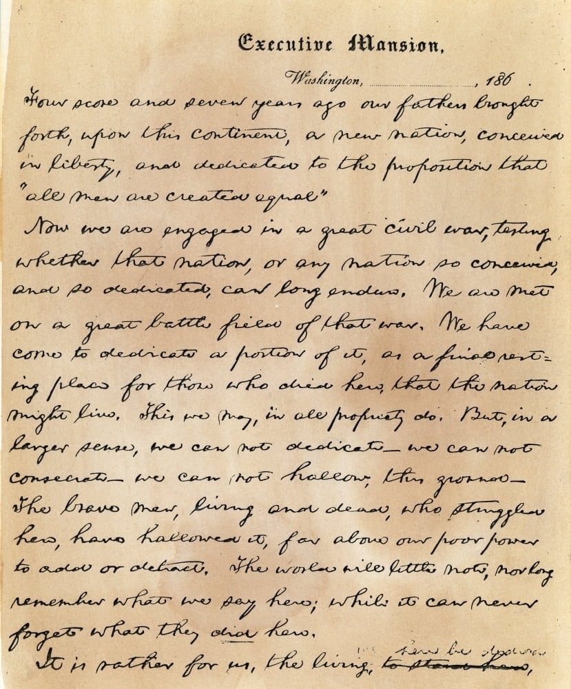 Gettysburg Address 1863 Nfirst Page Of The Nicolay Copy Known As The ...