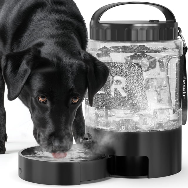 Botella de agua portátil para perros lesotc de 2,8 L con cuenco