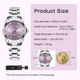 thumbnail image 5 of Women Watch Classic Quartz Wristwatch for Woman Solid Stainess Steel Band Luminous Pointer 3ATM Waterproof Watch Mother's Day Gift, 5 of 9