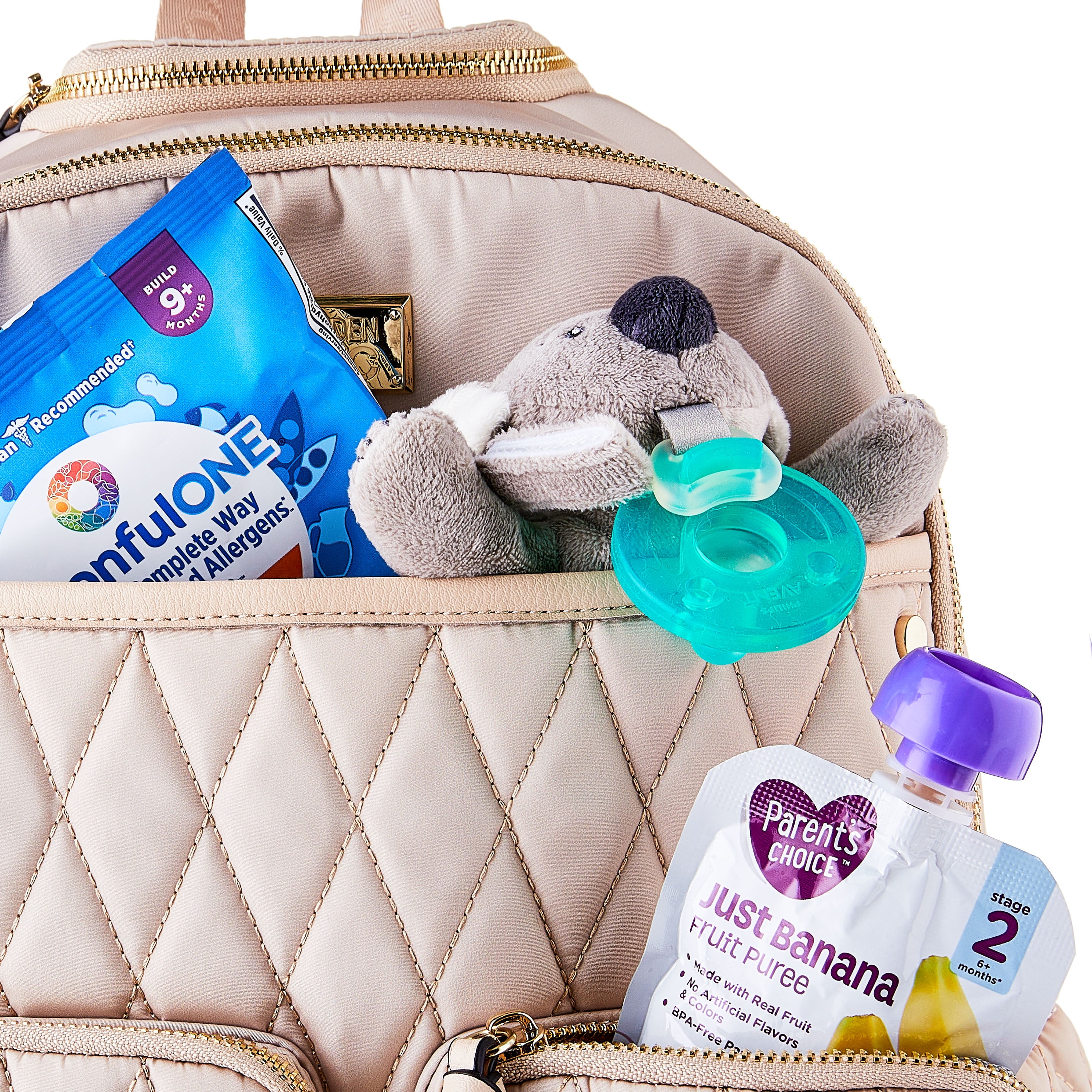 Madden NYC Women's Diaper Backpack Quilted Khaki