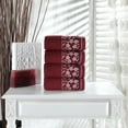 thumbnail image 4 of HALLEY Turkish 4 Pack Premium Hand Towels (4 Pieces) 650 GSM Highly Absorbent Super Soft 100% Cotton - 4 Hand Towels - Claret Red, 4 of 5