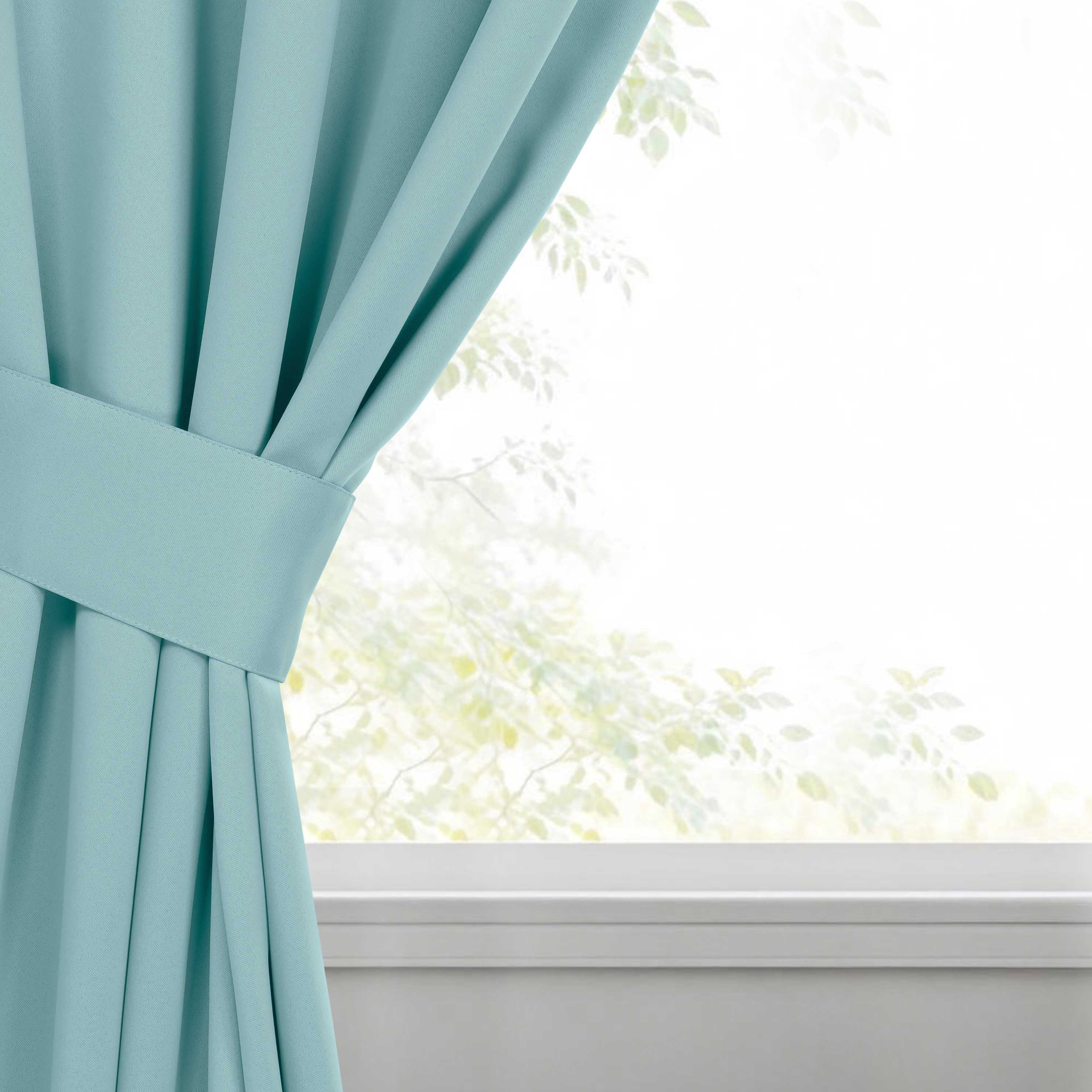 Superior Blackout Solid Light Filtering Grommet Curtain Panel Set, 46" x 84", Green Lily