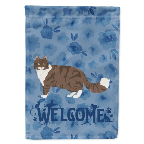 Norwegian Forest Cat Welcome Flag Canvas House Size