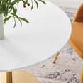 thumbnail image 7 of 40 Inch Dining Table, White Gold, Wood, Metal, Mid Century Kitchen Cafe Bistro Hospitality Restaurant, Modern Contemporary HB34695, 7 of 7