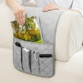 thumbnail image 4 of TSV Non-Slip Sofa Chair Armrest Organizer, Double Sided Waterproof Armrest Storage Holder with 5 Pockets, Armchair Caddy for Smart Phone, Books, Magazines, iPad, TV Remote Control, 35x13 inch, 4 of 7
