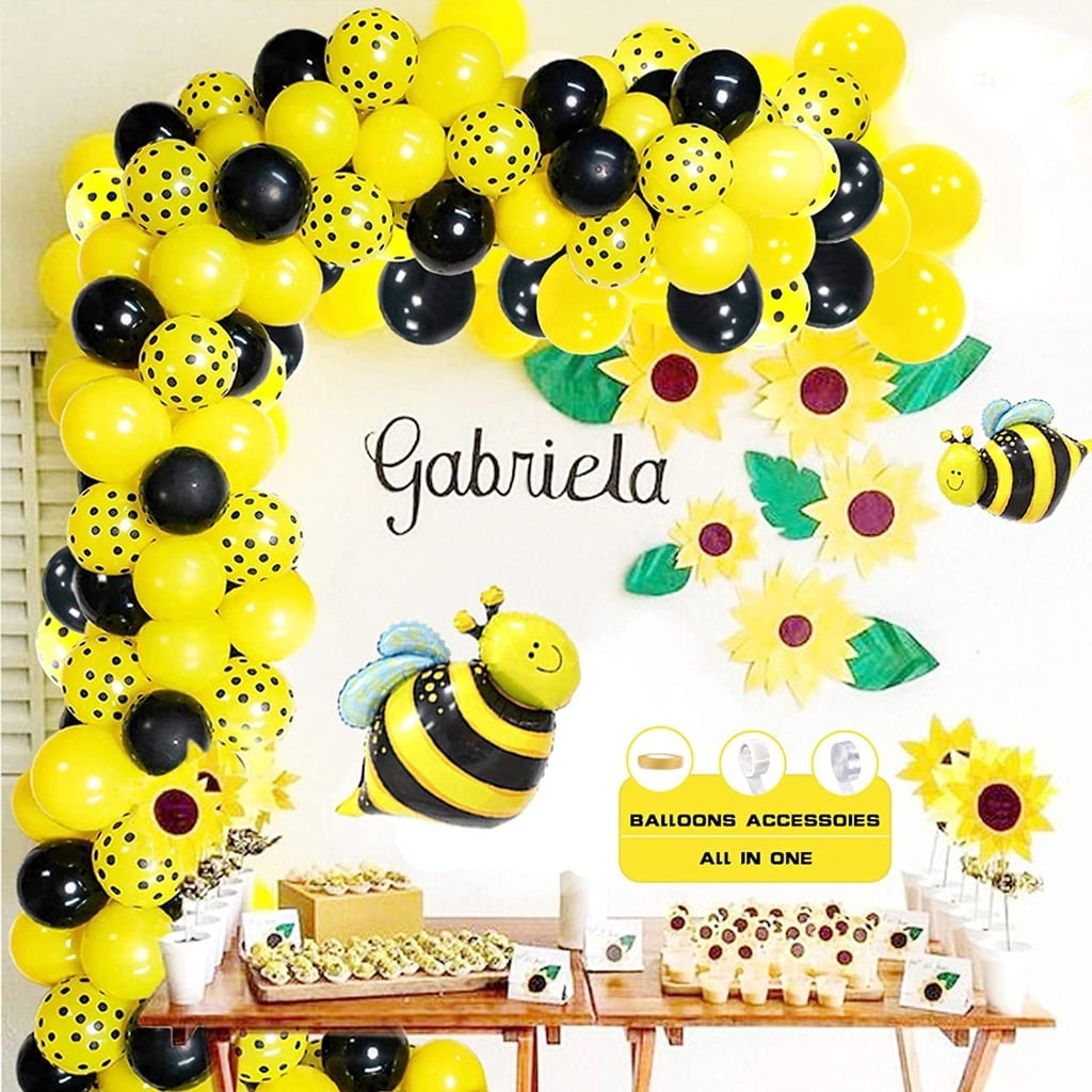 Bee Party Supplies Honey Bee Party, Soon To Bee A Family Of Three Banner  Bee Themed Cake Topper Balloons Set for Baby Shower Gender Reveal Kids