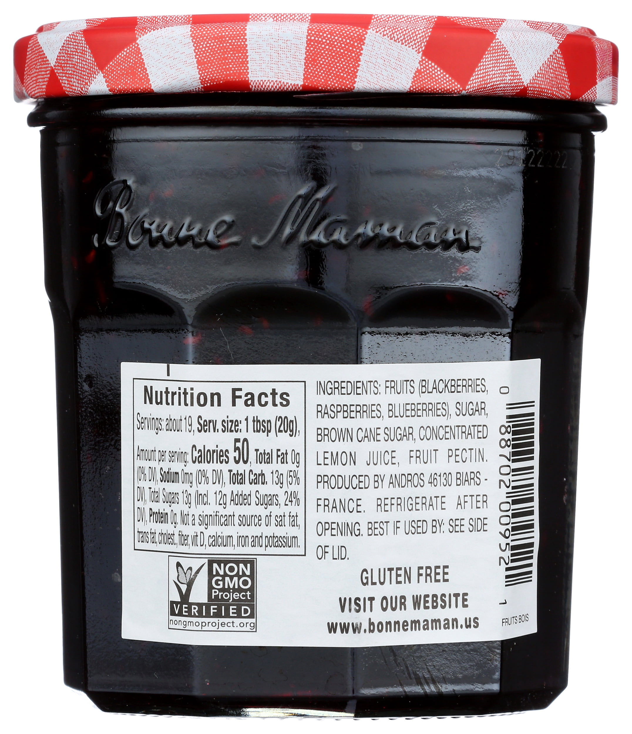Pack of 6, Bonne Maman Mixed Berries Preserves, 13 oz