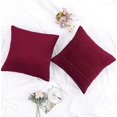 thumbnail image 4 of Velvet Throw Pillow Covers 18x18 - Criss Cross Decorative Pillow Covers for Sofa, Couch, Bed, and Living Room - Pillow Cases Set of 2 (Red Wine), 4 of 4