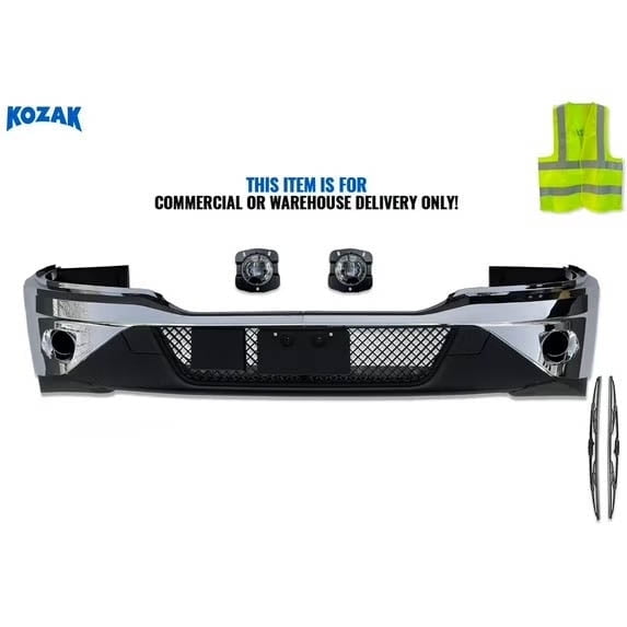 Kozak Plastic Bumper W/ Fog Lamp Hole   LED Fog Light Compatible with T680 Next Gen 2022-2023 