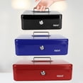thumbnail image 7 of Metal Cash Box with Lock and 2 Keys, Portable Lockable Cash Box with Removable 5-Compartment Coin Tray for Office, Retail, Home and Events, 7 of 7