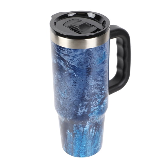 Realtree 30oz Stainless Steel Insulated Travel Tumbler with Handle and Magnetic Lid, Aspect Real Tree Camo