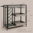 thumbnail image 3 of Bar Cart, 3 Tier Bar Carts for The Home, Home Bar & Serving Carts, Rolling Bar Cart with Wheels, Drink Cart with Wine Rack & Wine Glass Holder Up to 24 for Kitchen and Living Room, 3 of 8