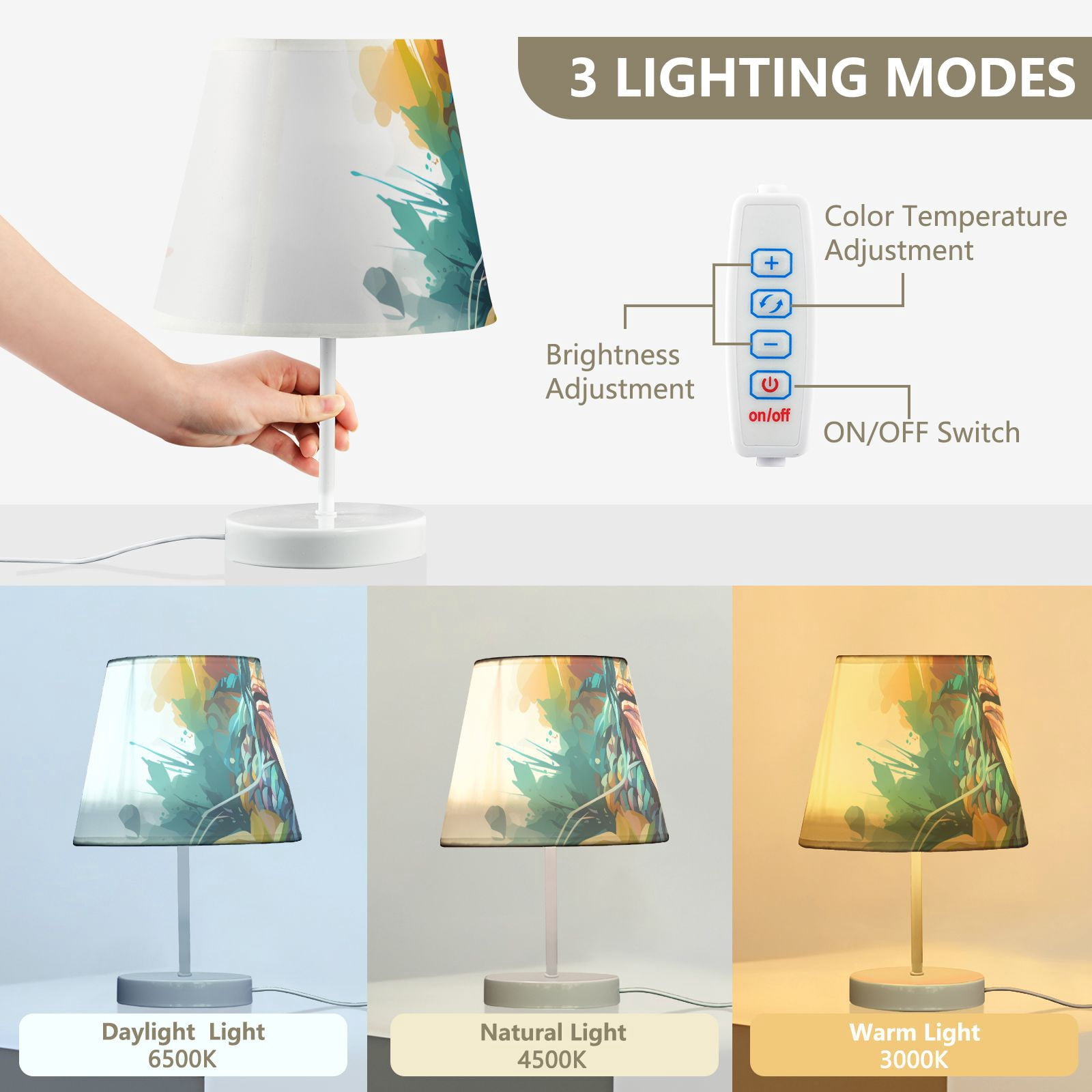 Dinosaur Colorful LED Desk Lamp Table Lamp USB Bedside Nightstand Small Lamp for Bedroom Living Room Kids Room