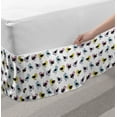 thumbnail image 2 of Purple and Yellow Bed Skirt, Little Colorful Cartoon Bird Character Drawings on Plain Backdrop, Elastic Bedskirt Dust Ruffle Wrap Around for Bedding Decor, 4 Sizes, White Multicolor, by Ambesonne, 2 of 2