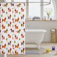 thumbnail image 3 of Manfei Party Dachshund Shower Curtain 72Wx84L, Gift Balloon Bathroom Shower Curtain, White Brown, 3 of 5