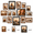 Black & Walnut Brown & Dark Grey, variant on 15 Pack Black Picture Frame Set Multi Size Gallery Display
